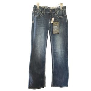 Adiktd Blue jeans Grand Champion Sz 6/29 Inseam 33" Midrise Boot Cut NWT